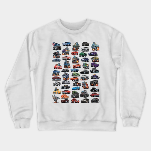 Hot Rods, Muscle Cars, Street Rods, Trucks and Motorcycle Madness! Crewneck Sweatshirt by hobrath